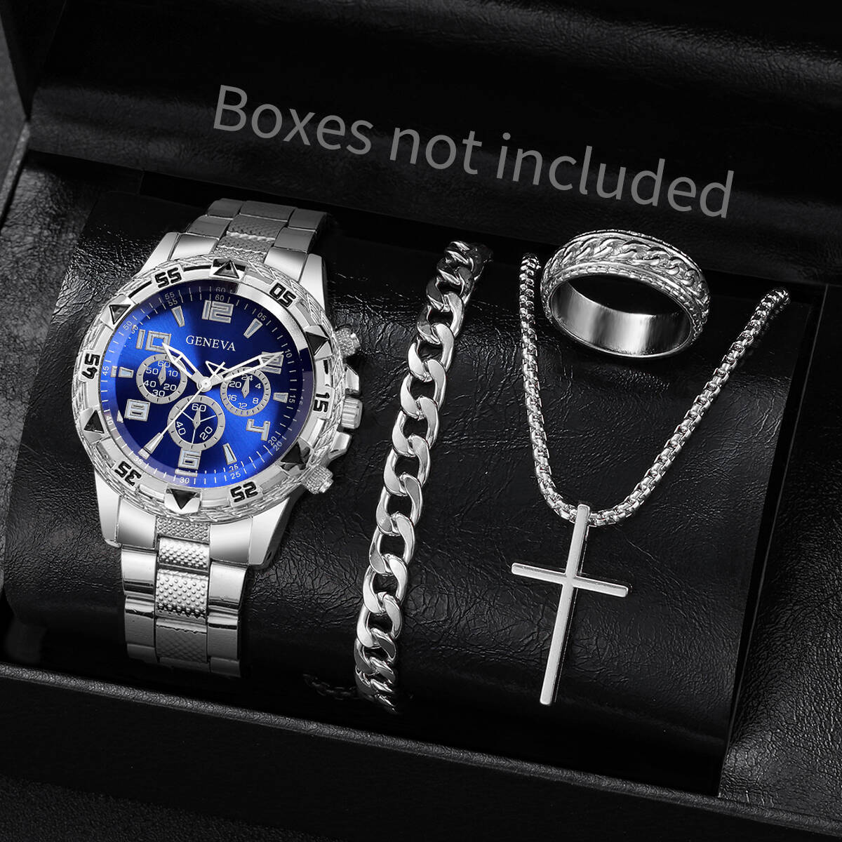 Jewelry Watches For Men - 4 adet/takım moda erkek iş saatleri