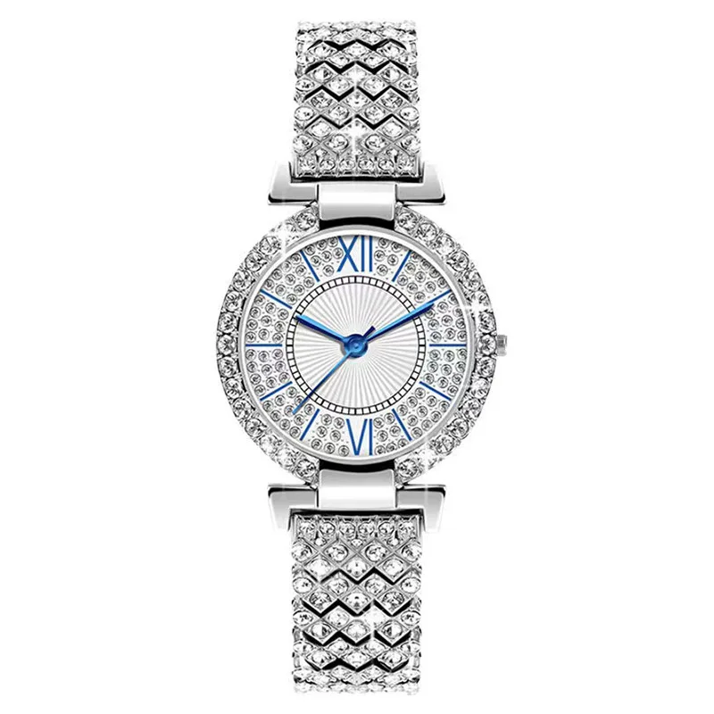 Jewelry Diamond Watches - Bayanlar Kuvars Tam Elmas Roma Saati